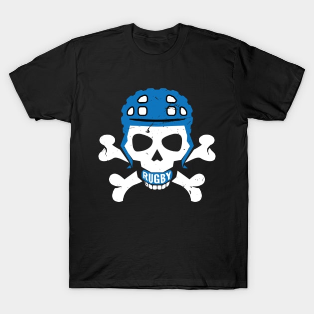 Rugby Fan Pirate Headgear Skull T-Shirt by atomguy